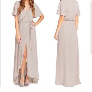 Show Me Your Mumu Sophia Chiffon Wrap Dress. xx small.   taupe color chiffon.